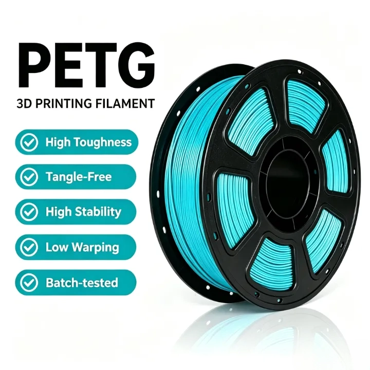 Batch-tested Ice Blue PETG Filament 1.75mm – 1kg Impact-Resistant