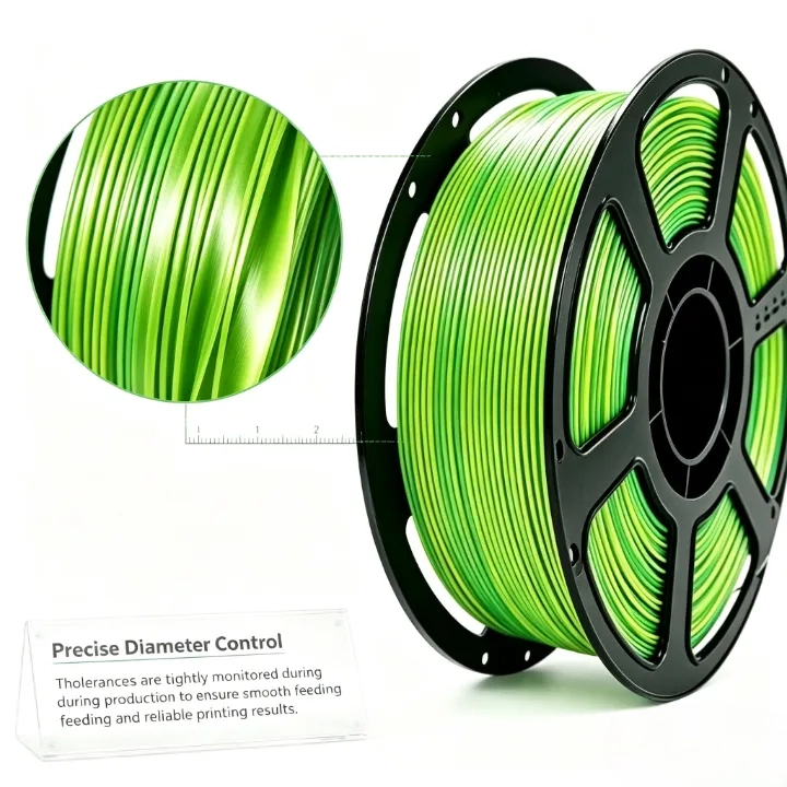 Yellow-Green PLA Silk Dual Color Filament 1.75mm – 1kg - Image 2