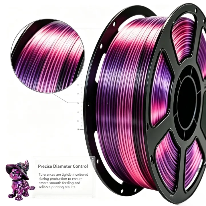 Purple-Pink PLA Silk Dual Color Filament 1.75mm – 1kg - Image 2