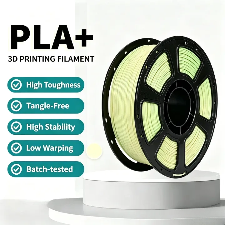 Light Yellow PLA+ Filament 1.75mm – 1kg Impact-Resistant