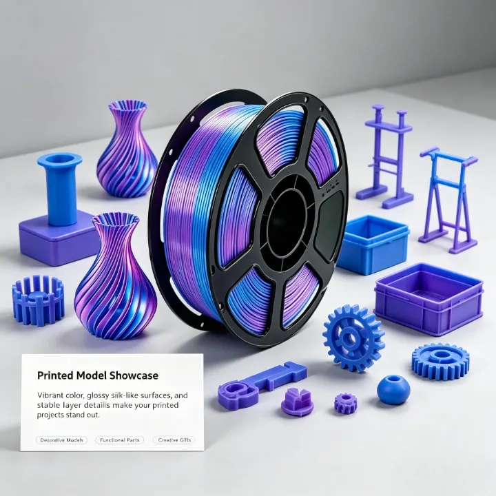 Blue-Purple PLA Silk Dual Color Filament 1.75mm – 1kg - Image 6