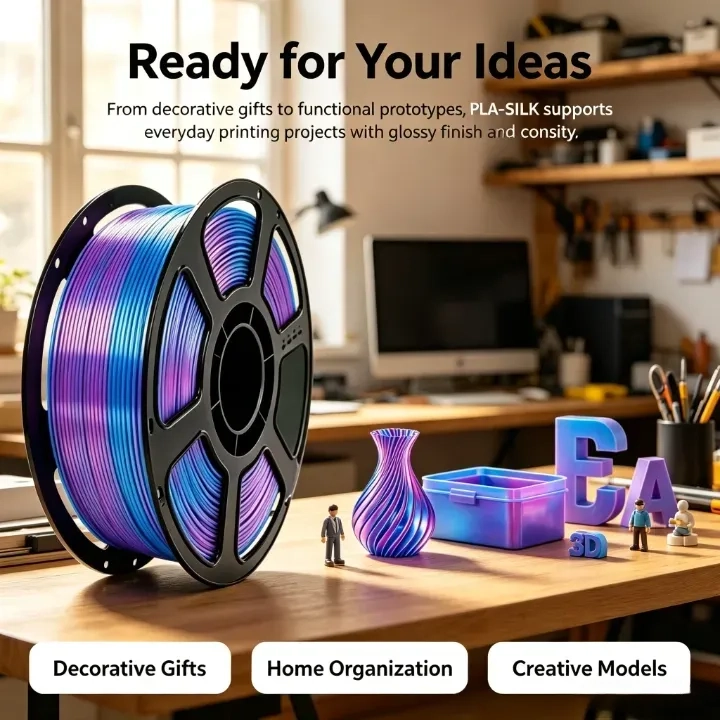 Blue-Purple PLA Silk Dual Color Filament 1.75mm – 1kg - Image 7