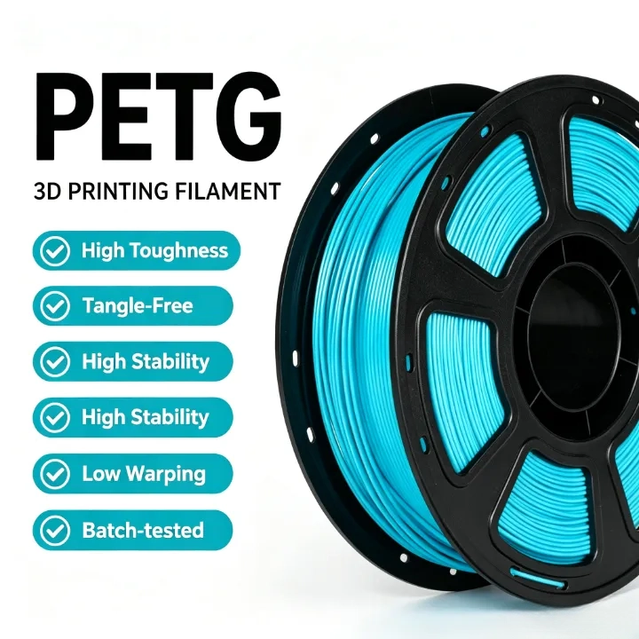 Batch-tested Sky Blue PETG Filament 1.75mm – 1kg Impact-Resistant