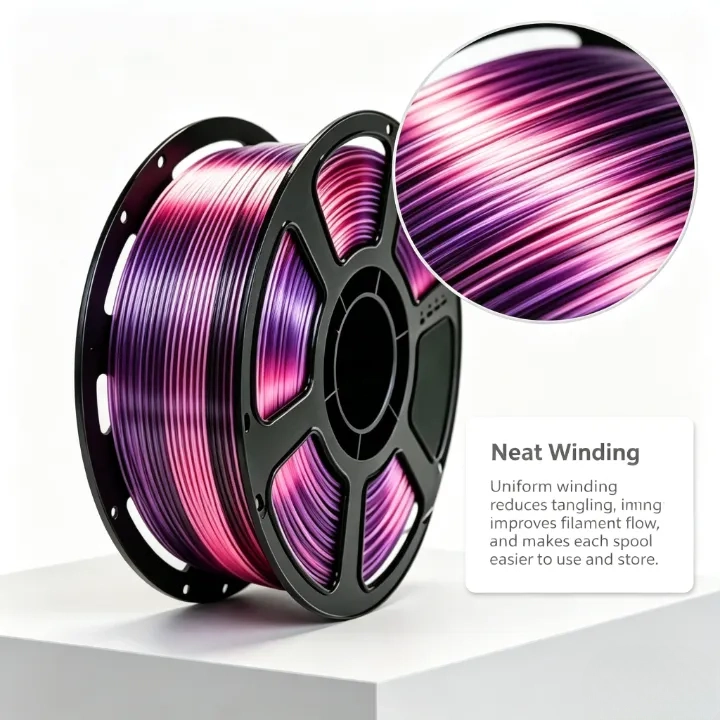 Purple-Pink PLA Silk Dual Color Filament 1.75mm – 1kg - Image 3