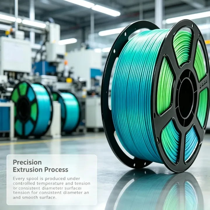 Teal-Green PLA Silk Dual Color Filament 1.75mm – 1kg - Image 7