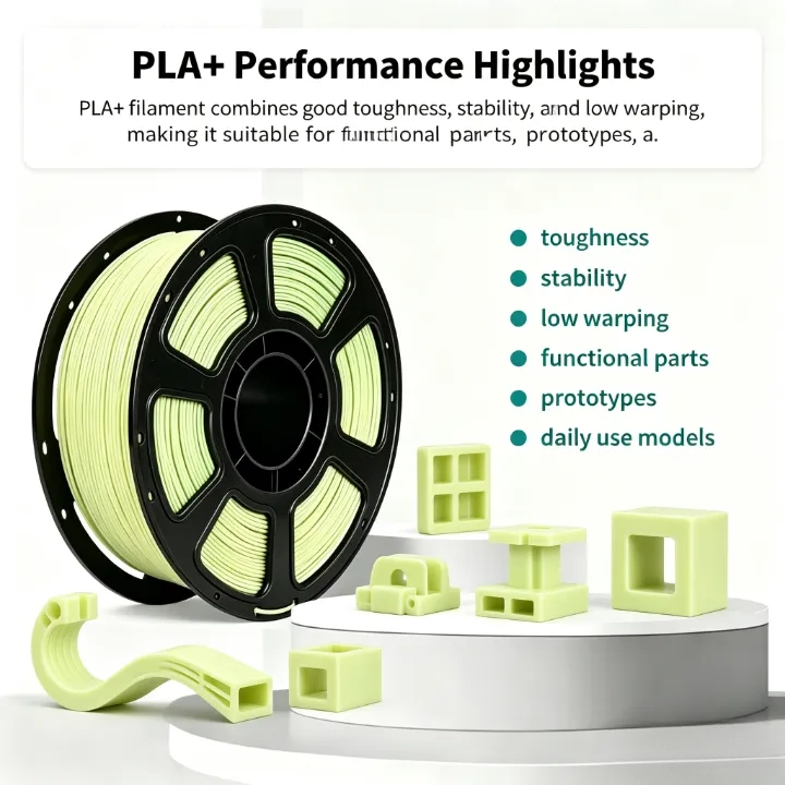 Light Yellow PLA+ Filament 1.75mm – 1kg Impact-Resistant - Image 4