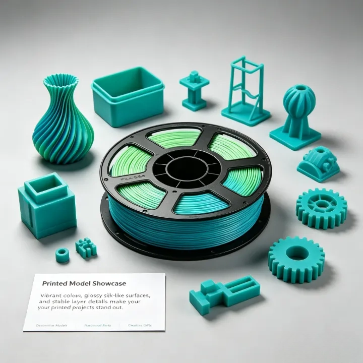 Teal-Green PLA Silk Dual Color Filament 1.75mm – 1kg - Image 5