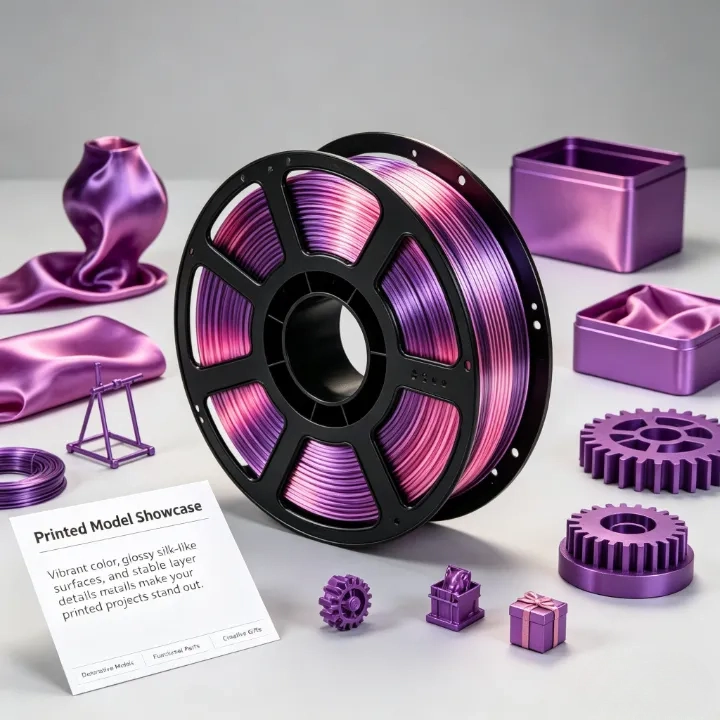 Purple-Pink PLA Silk Dual Color Filament 1.75mm – 1kg - Image 5
