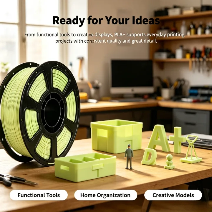 Light Yellow PLA+ Filament 1.75mm – 1kg Impact-Resistant - Image 6