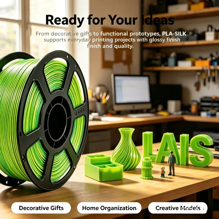 Yellow-Green PLA Silk Dual Color Filament 1.75mm – 1kg - Image 6