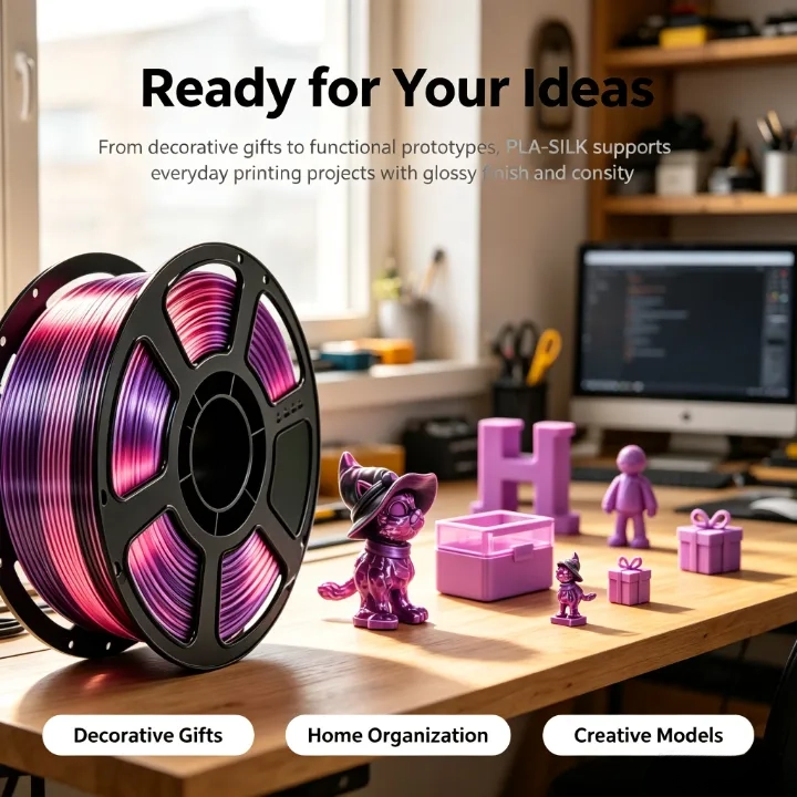 Purple-Pink PLA Silk Dual Color Filament 1.75mm – 1kg - Image 6