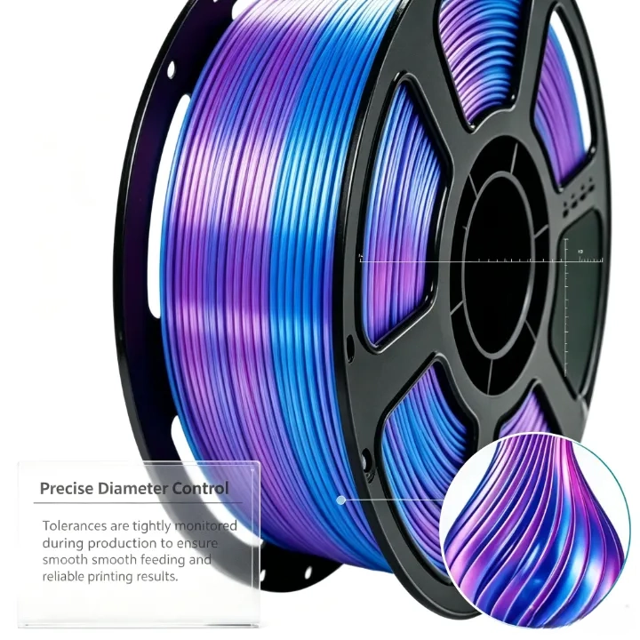 Blue-Purple PLA Silk Dual Color Filament 1.75mm – 1kg - Image 3