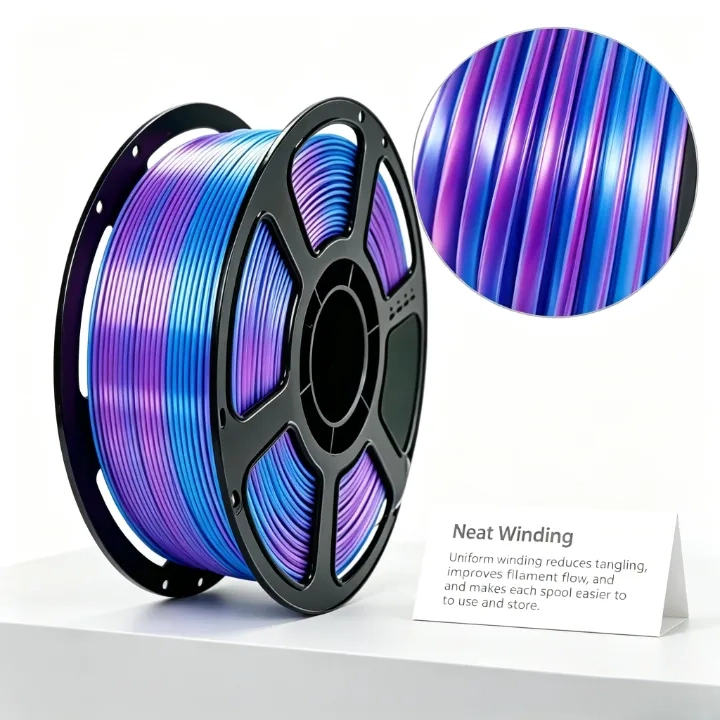 Blue-Purple PLA Silk Dual Color Filament 1.75mm – 1kg - Image 4