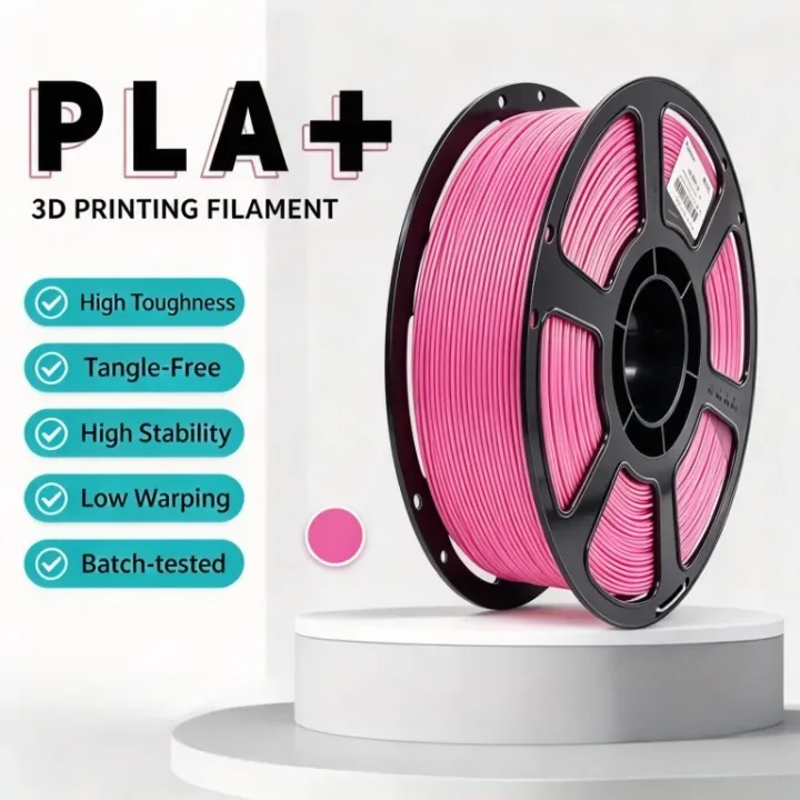 1kg spool of bright pink PLA+ 3D printing filament