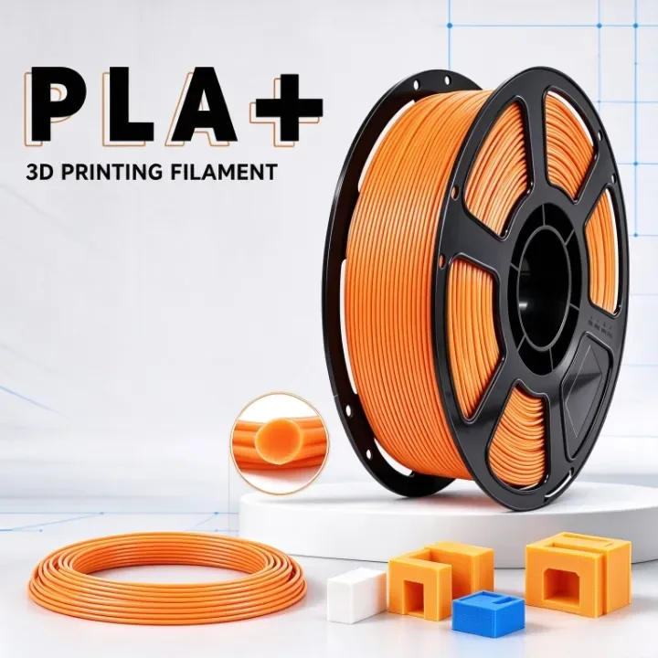 Orange PLA+ filament used in a 3D printing project, scene 1