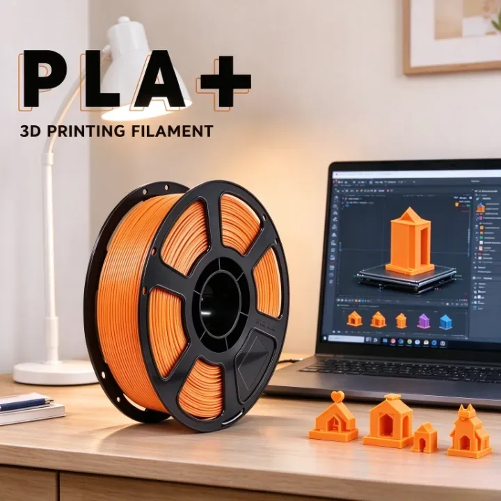 Orange PLA+ filament used in a 3D printing project, scene 2