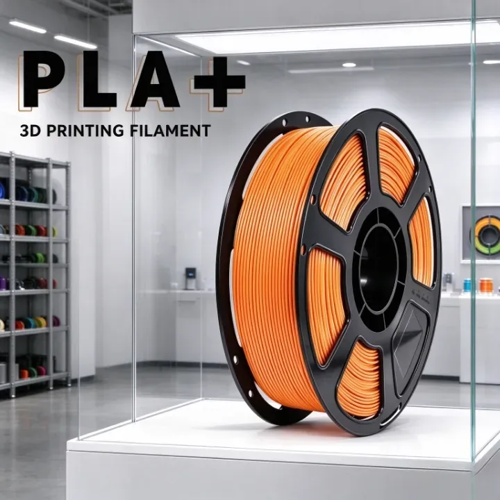 Orange PLA+ filament used in a 3D printing project, scene 3