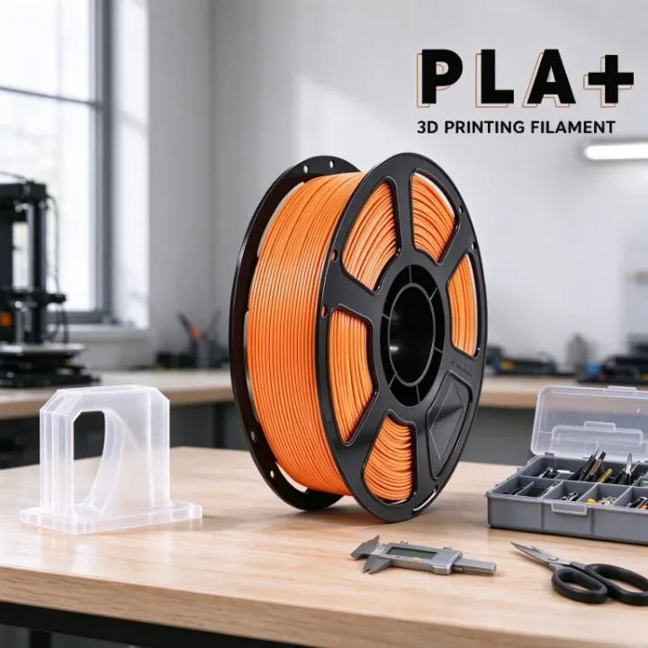 Orange PLA+ filament used in a 3D printing project, scene 6