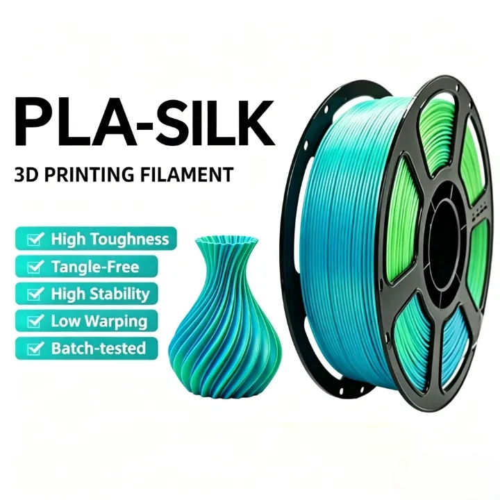 Teal-Green PLA Silk Dual Color Filament 1.75mm – 1kg