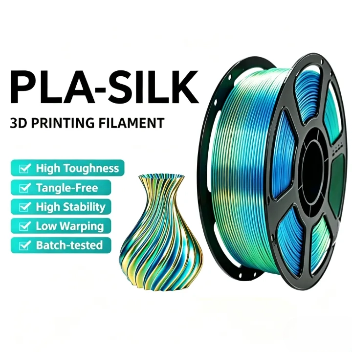 Blue-Green-Gold PLA Silk Dual Color Filament 1.75mm – 1kg